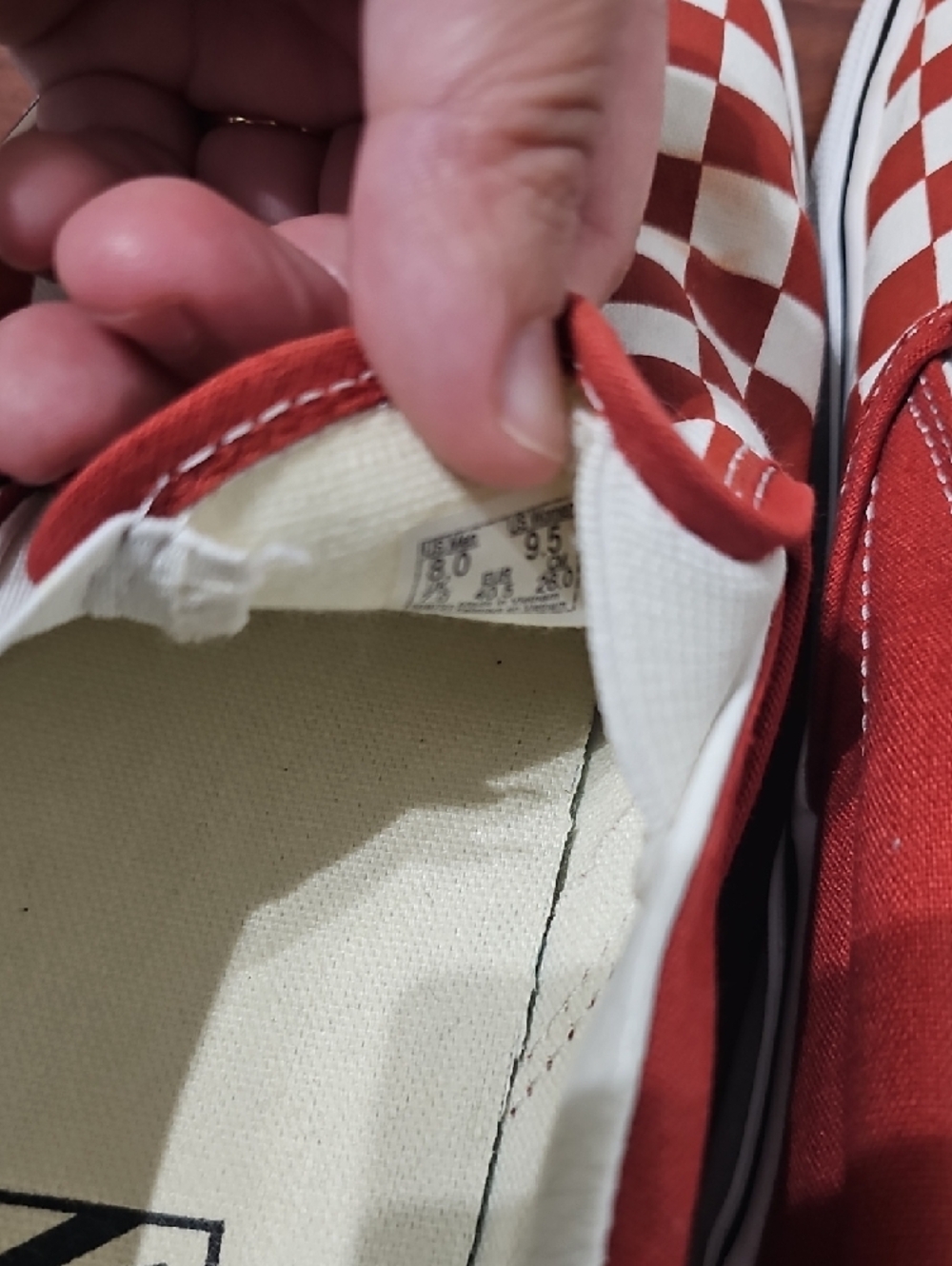 Vans Slip-On Checkerboard Sneakers - Red & White - Picture 6 of 6